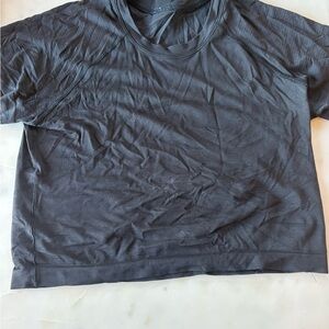 lululemon athletica Black Short Sleeve Crop Tee